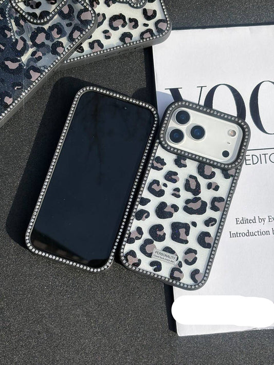 Black Cheetah Studded Case