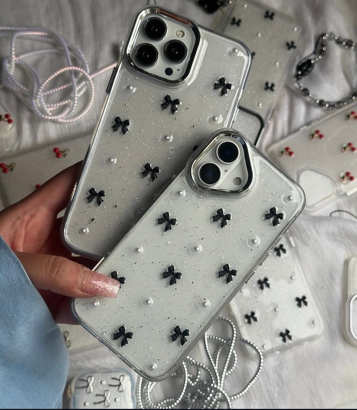 New Koreon Bow Transparent Shimmery Case! πβ¨