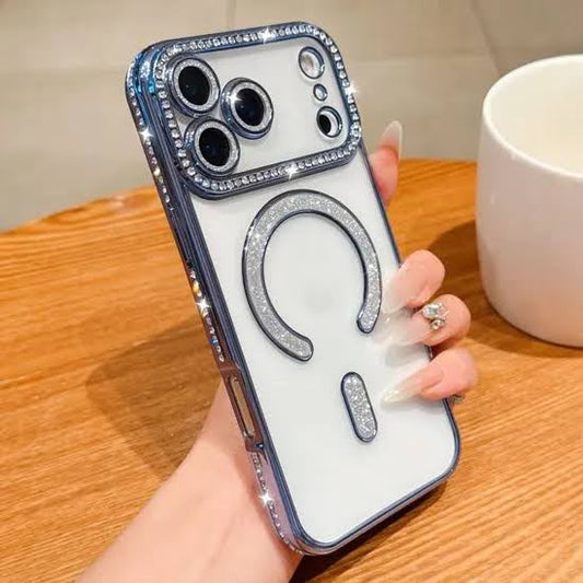 ✨New Diamond Magsafe Glame Case With Lens Protection