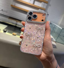 ✨ Premium Bow Crystal Diamond iPhone Case with charm