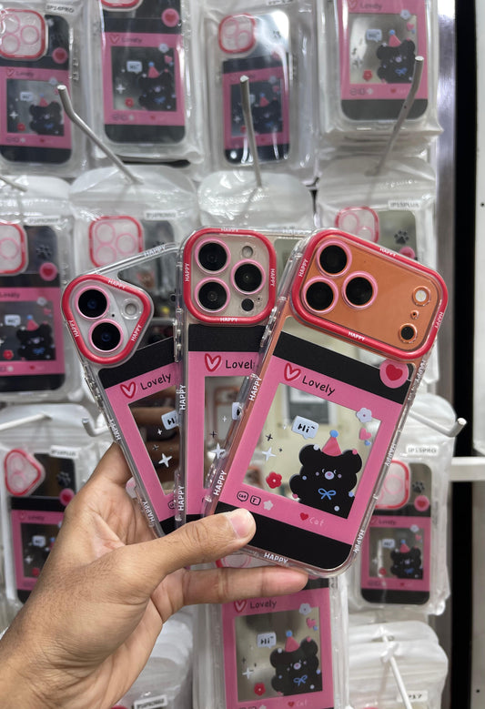 Black Teddy Bear Hi Mirror Case🐼