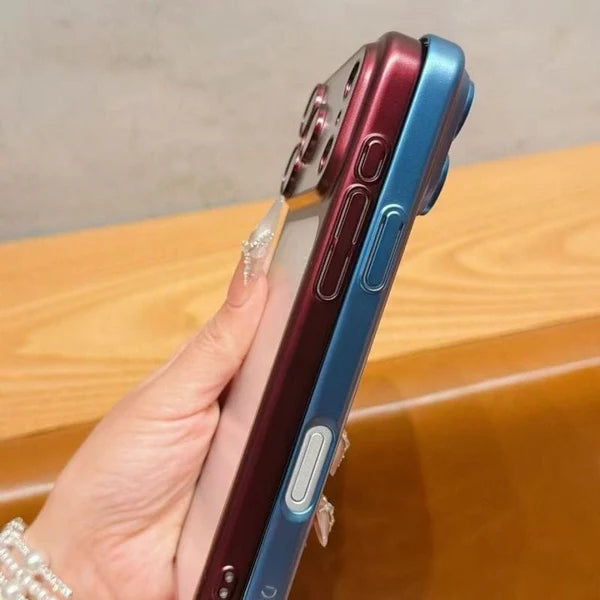 ✨Luxury Frosted Translucent PC Phone Case Plating Frame Lens Film Protection 18 Series