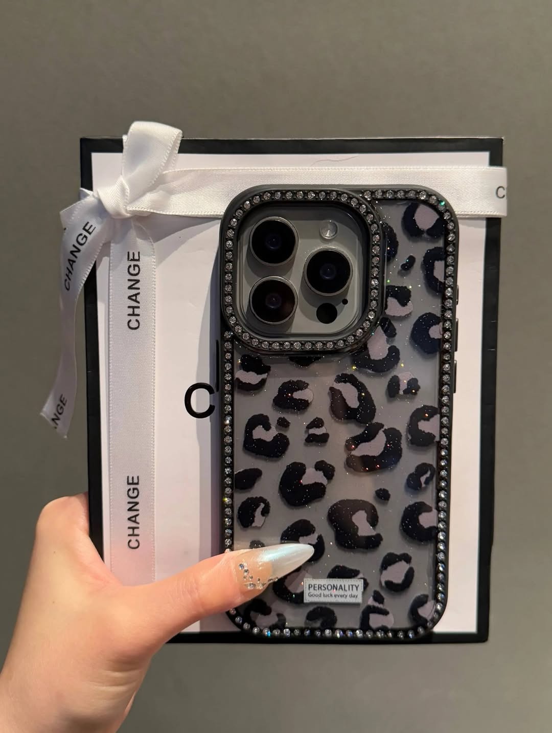 Black Cheetah Studded Case