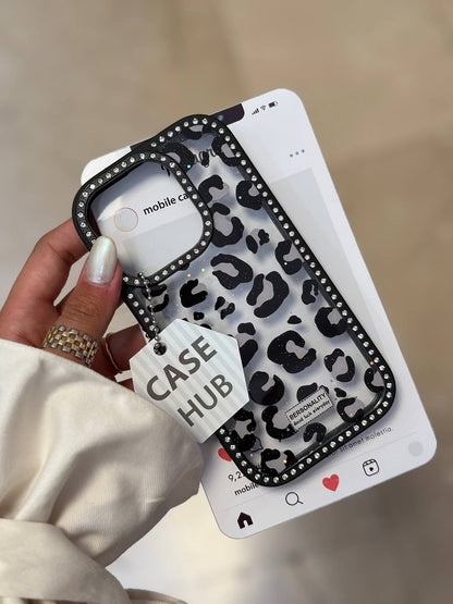 Black Cheetah Studded Case