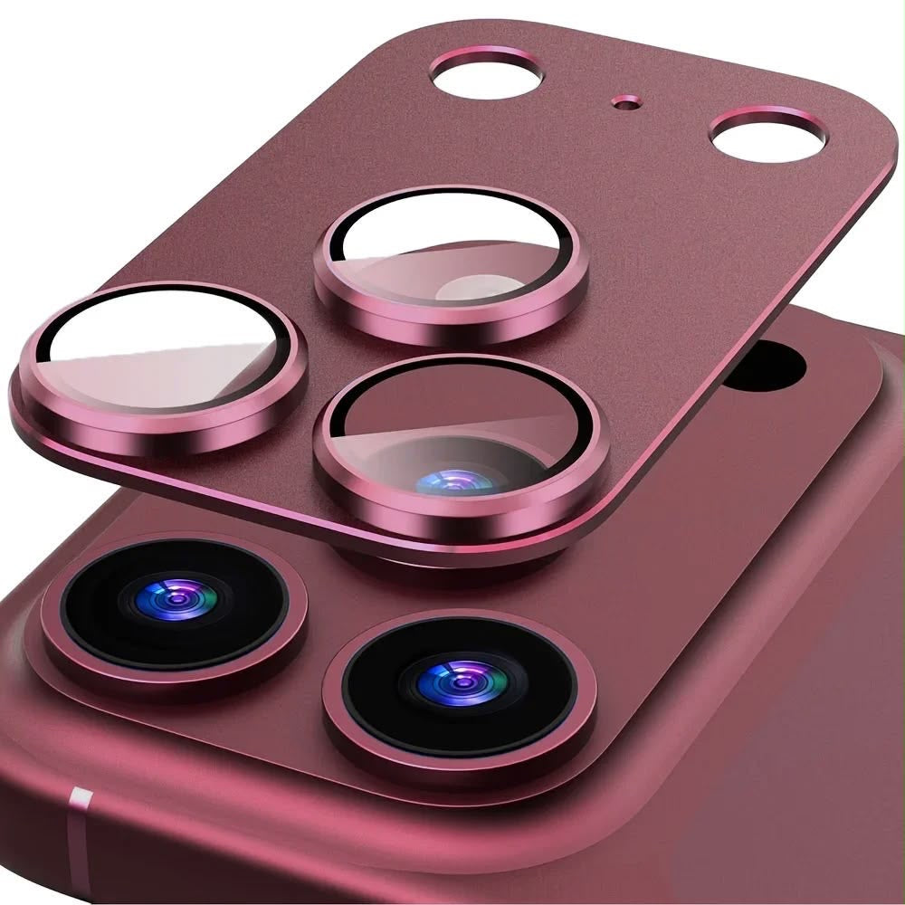 Burgundy Apple Logo Silicone Case With Convertor Lens To 18 Series