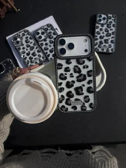 Black Cheetah Studded Case