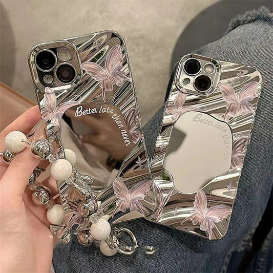 Butterfly Mirror Case With Chain
 🤍