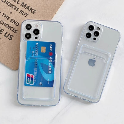iPhone Transparent Wallet Case | Pocket Card & Picture Holder✨