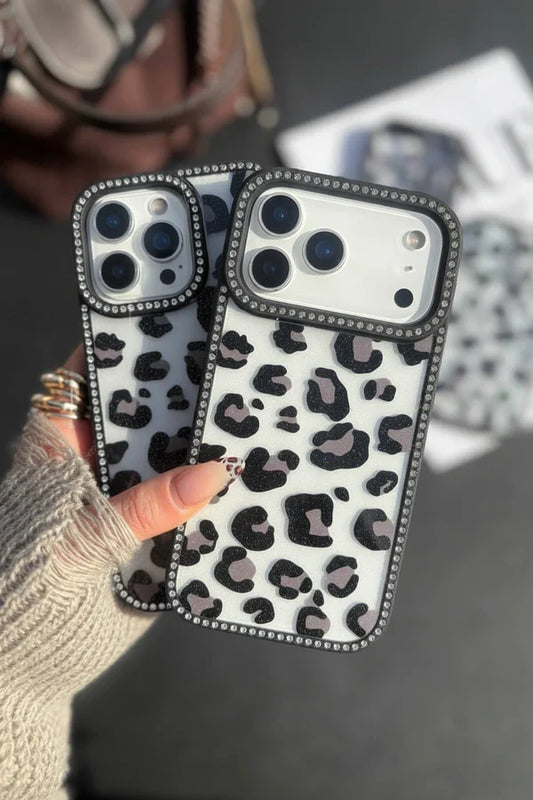 Black Cheetah Studded Case