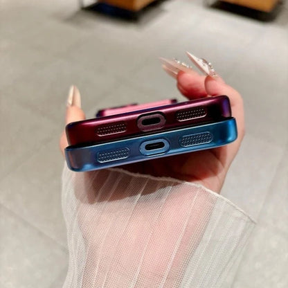 ✨Luxury Frosted Translucent PC Phone Case Plating Frame Lens Film Protection 18 Series