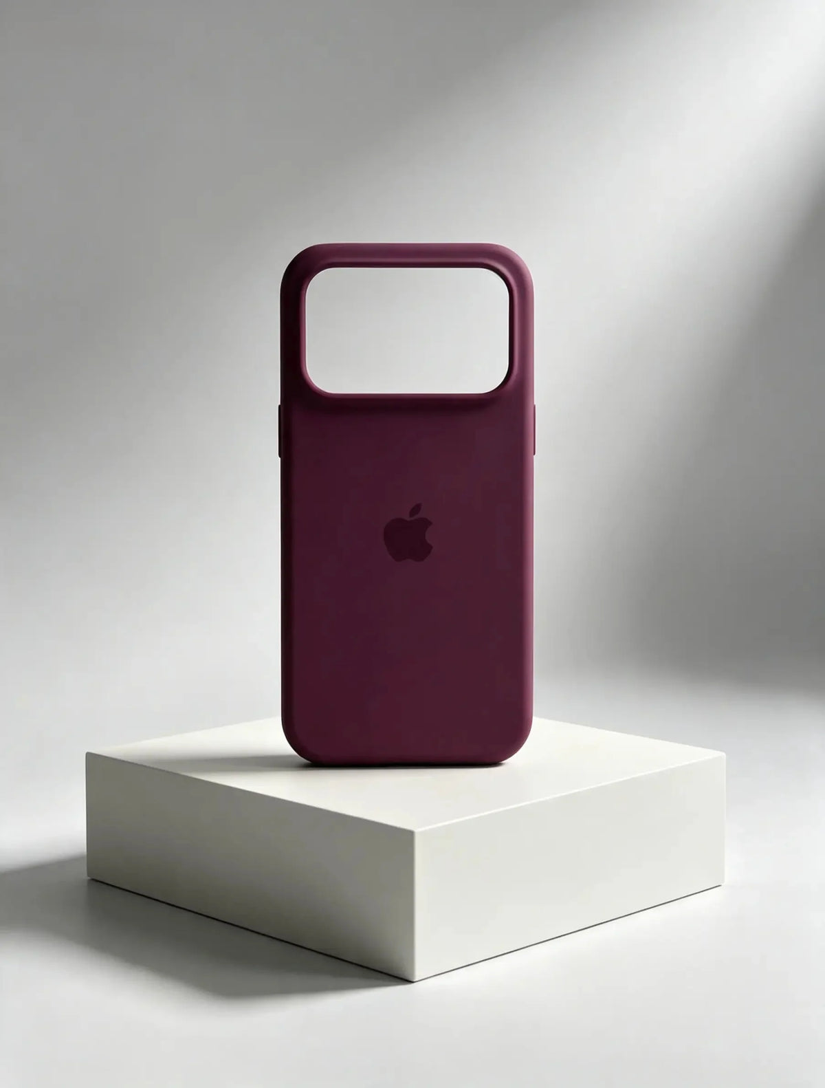 Burgundy Apple Logo Silicone Case With Convertor Lens To 18 Series