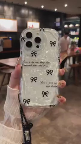 New Black Bow Case with Charm
