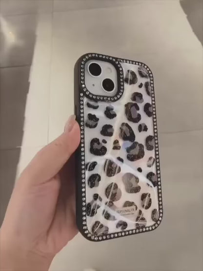Black Cheetah Studded Case