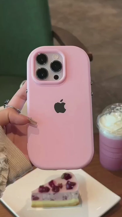 Round Luxury Apple Logo Silicone Case! 💗