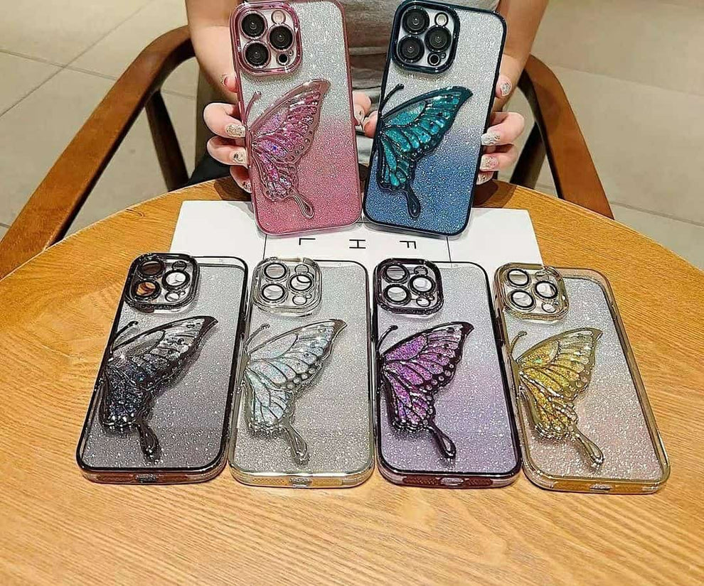 Shimmery Butterfly Glitter Case 🦋✨  (Available in 6 colors)