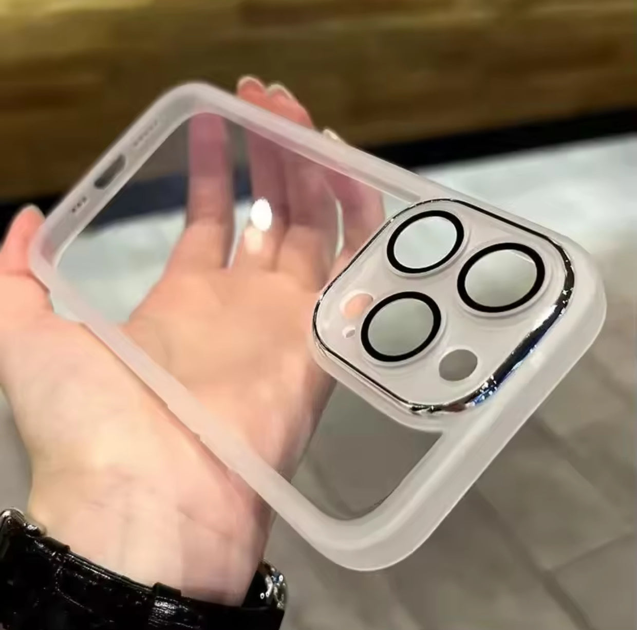 New Clear Back Transparent Silicone Luxury Case🖤