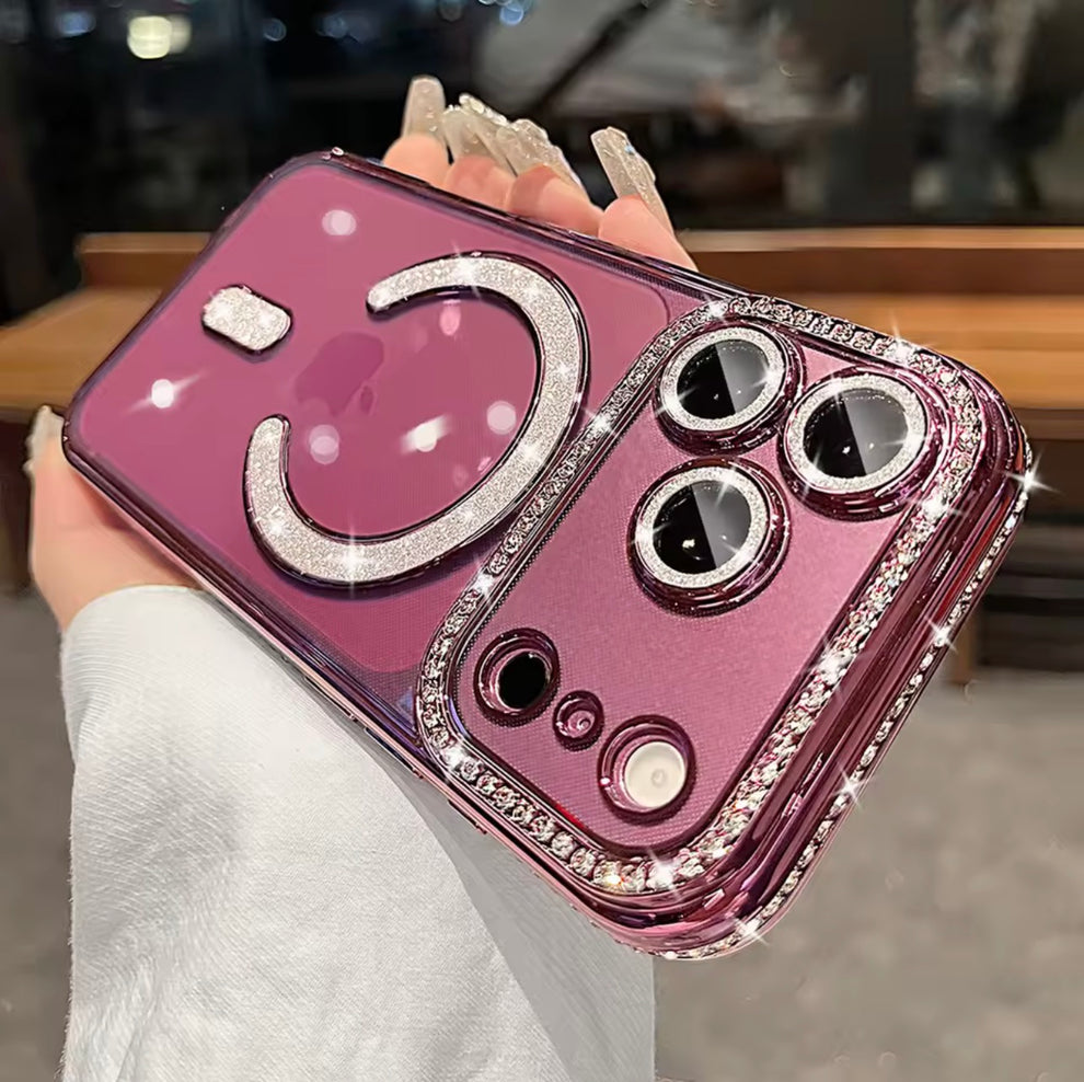 ✨New Diamond Magsafe Glame Case With Lens Protection