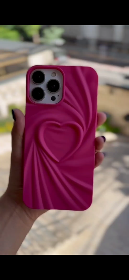 3D Heart Wave Phone Case –