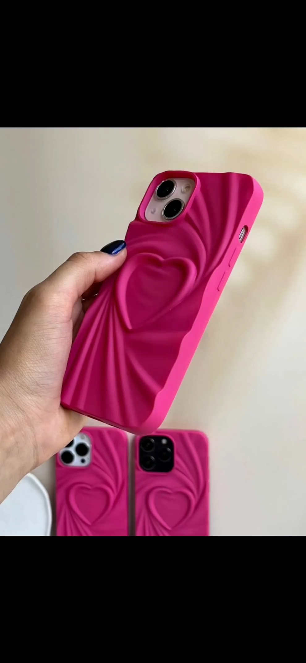 3D Heart Wave Phone Case –