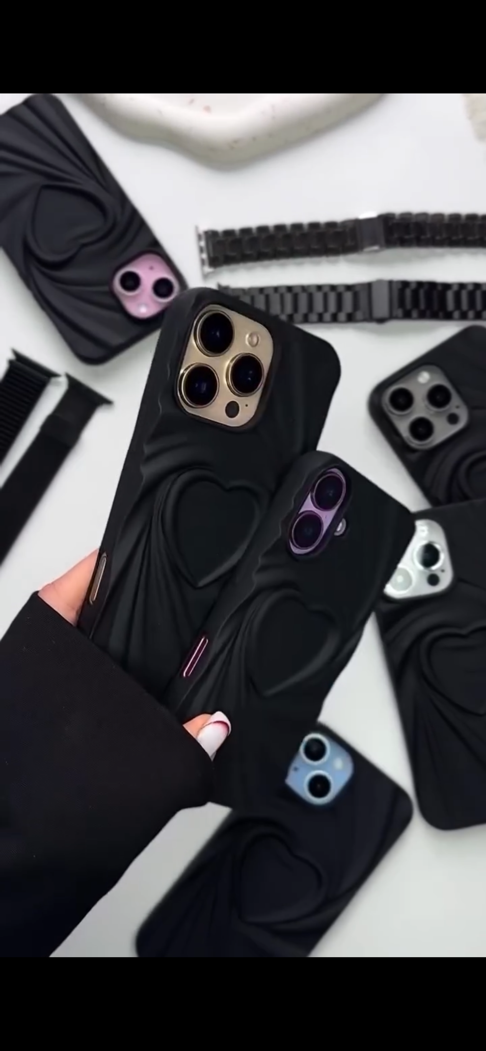 3D Heart Wave Phone Case –