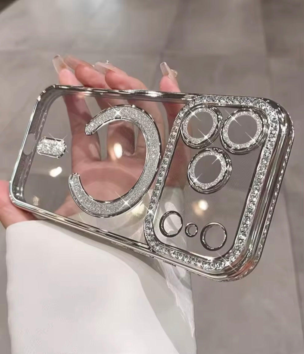 ✨New Diamond Magsafe Glame Case With Lens Protection