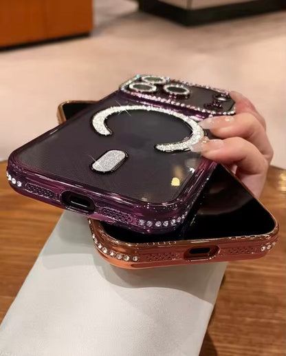 ✨New Diamond Magsafe Glame Case With Lens Protection