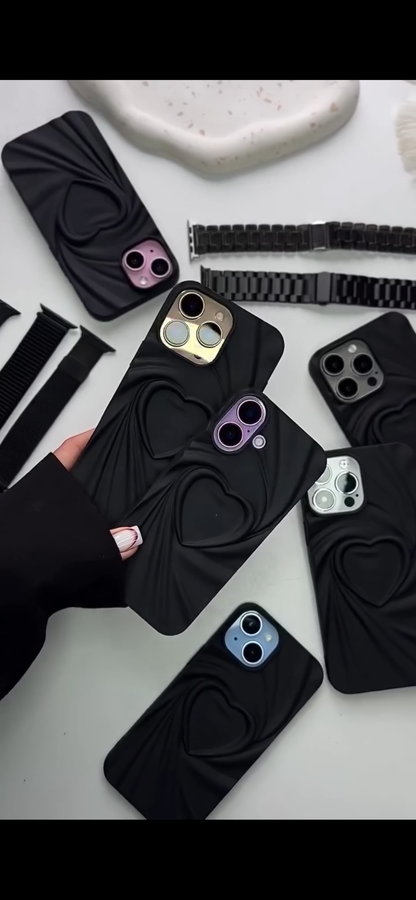 3D Heart Wave Phone Case –