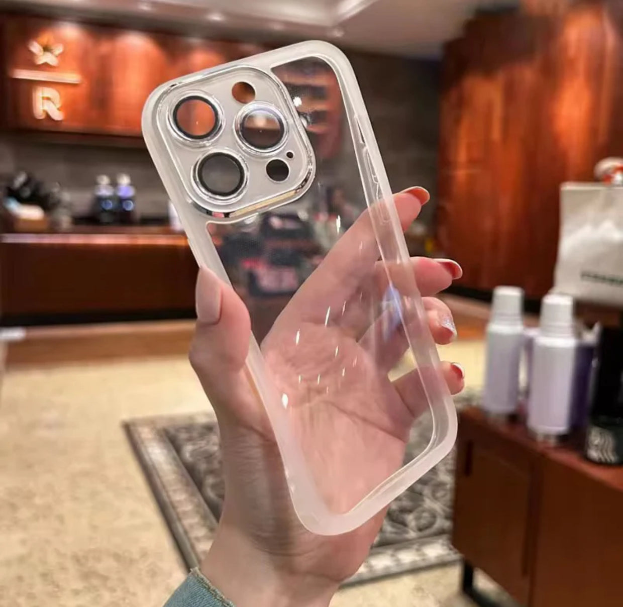 New Clear Back Transparent Silicone Luxury Case🖤