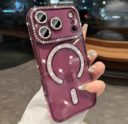 ✨New Diamond Magsafe Glame Case With Lens Protection