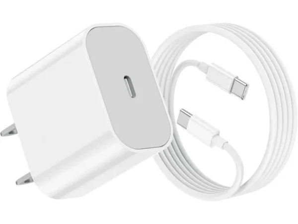 20W Adapter with Type C to Type C Cable, Complete Charger Set for iPhone 15