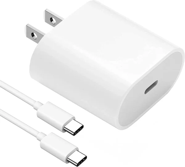 20W Adapter with Type C to Type C Cable, Complete Charger Set for iPhone 15 - Image 2