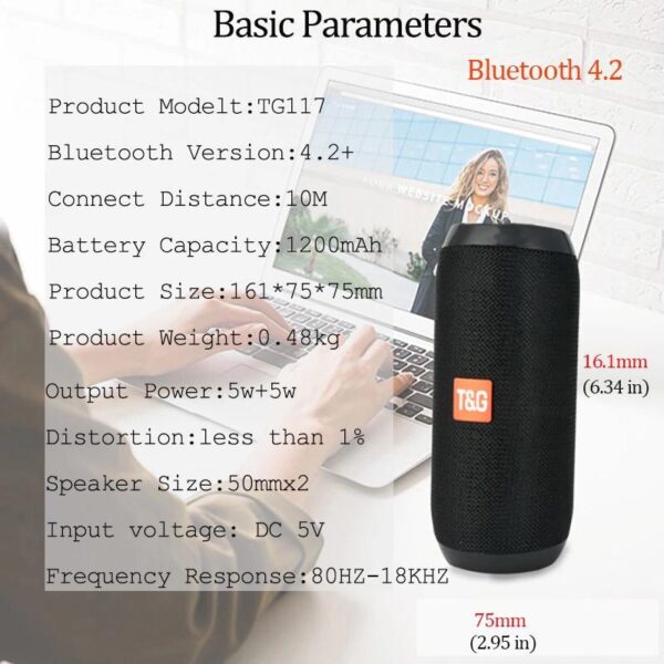 SubWoofer Bluetooth Speakers Portable Mini Wireless - Image 2