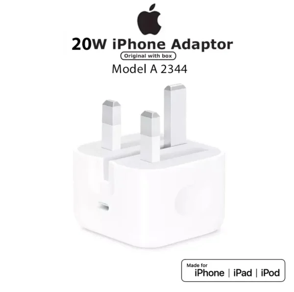 3Pin 20w fast charging adapter (cable not included)