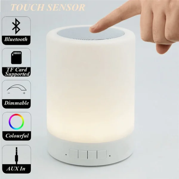Wireless Portable Bluetooth Speaker Mini LED Music Audio AUX TF USB Stereo Sound Speaker 7 Colors Touch Control Table Lamp - Image 11