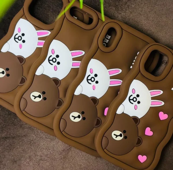 3D Cartoon Cony Bear Case (Purple Brown Black) - Image 3