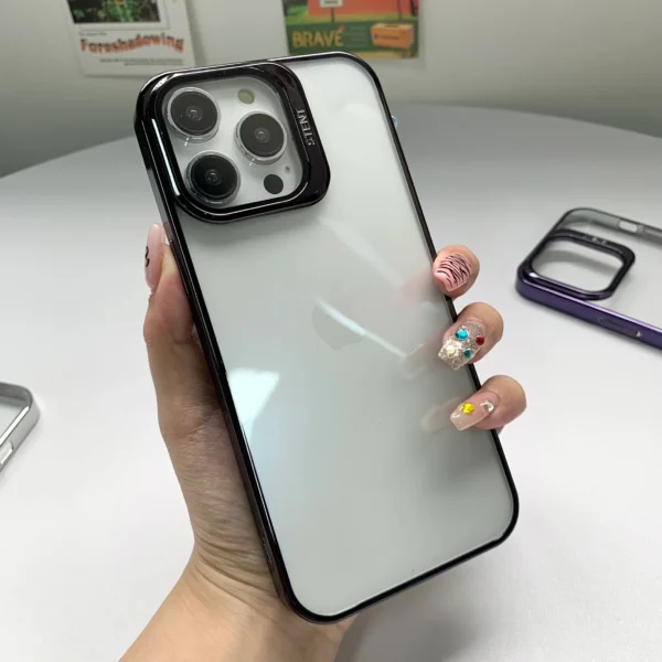 Transparent Camera Stent Flip Glass Case – Premium Quality - Image 2