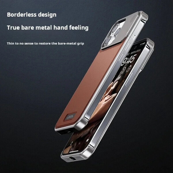 Luxury Aluminum Leather 2-in-1 Phone Case for iPhone - Image 7