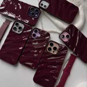 Cherry Burgundy Waves Phone Case 🍒✨