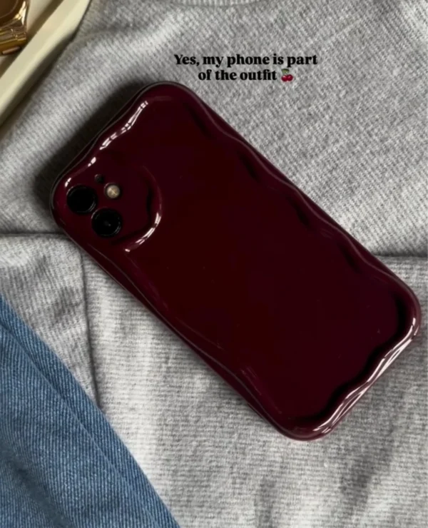 New Burgundy cherry Wavy Case ( Flat 50% OFF) - Image 3