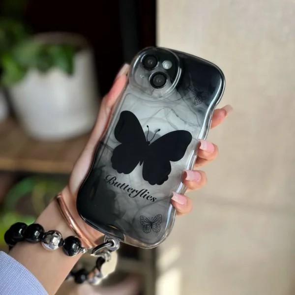 Premium Black Butterflies Chubby Case - Image 5