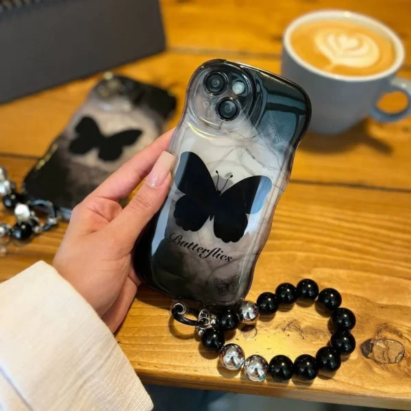 Premium Black Butterflies Chubby Case - Image 2