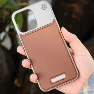 Luxury Aluminum Leather 2-in-1 Phone Case for iPhone