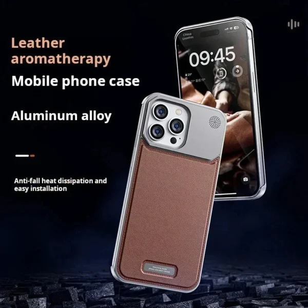 Luxury Aluminum Leather 2-in-1 Phone Case for iPhone - Image 2