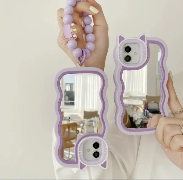 PurpleCute Cat Mirror Case for iPhone - Image 2