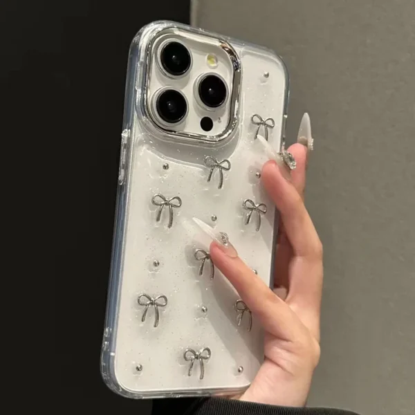 TRANSPARENT BOW SHIMMERY CASE 50% OFF TODAY - Image 2